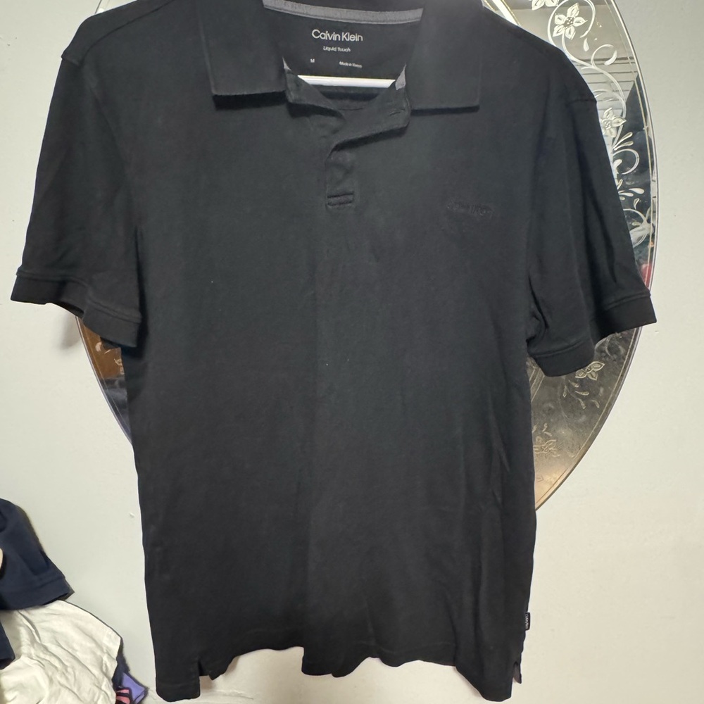 Calvin Klein Men's Polo Shirt in Black